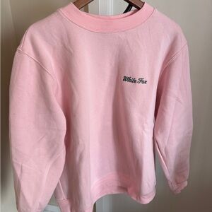 White Fox Boutique Light Pink Crewneck Sweatshirt with Script Logo